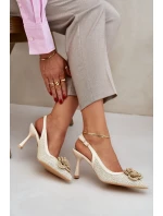 Pletené Lodičky S Odkrytou Patou Béžové Lanithra