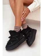 Dámské sněhule na platformě s kožešinkou (beránek) Big Star – černé