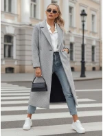 Dámský oversize kabát MANTOVA dlouhý světle šedý FashionStreet NY0740 Dámský oversize kabát MANTOVA dlouhý světle šedý FashionStreet NY0740