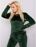 Dámská velurová tepláková souprava plus size tmavě zelená (6085) Dámská velurová tepláková souprava plus size tmavě zelená (6085)