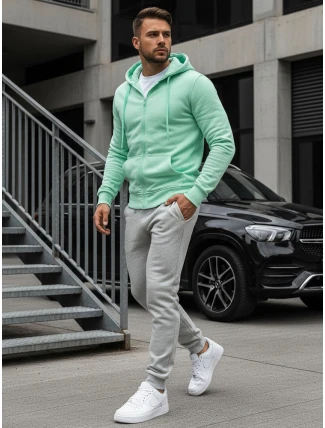 Pánská mikina s kapucí mint FashionStreet BX5231