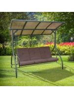 3MÍSTNÁ ZAHRADNÍ HOUPAČKA 194X120X173CM ZOSIA S POLYKARBONÁTOVOU STŘÍŠKOU