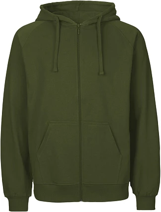 Neutral O 63301 Pánská mikina s kapucí z bio bavlny 77.6331 military