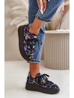 Kožené Sportovní Boty Na Platformě Fialové Maciejka 06191-05