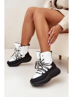 Dámské Sněhule Na Zip Big Star SS274060 Bílá-Černá