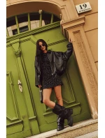 Zateplené nazouvací dámské kozačky na masivní platformě s kapsami Černé Clarinda