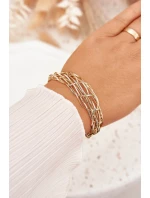 Pevný náramek ze chirurgické oceli zlatý