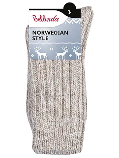 Zimní unisex ponožky NORWEGIAN STYLE SOCKS - BELLINDA - béžová