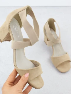 Dámské sandály na podpatku béžové Filippo DS6920