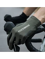 Cyklistické rukavice Rockbros 16110006002 tlumení velikost M - zelená/černá