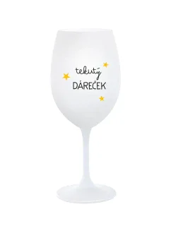 TEKUTÝ DÁREČEK - bílá sklenice na víno 350 ml