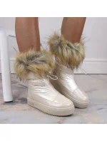 Dámské sněhule INT1924B sněhule na platformě z umělé kožešiny MM274380 Světle béžová - Big Star Dámské sněhule INT1924B sněhule na platformě z umělé kožešiny MM274380 Světle béžová - Big Star