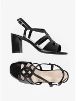 Praktické černé sandály dámské Obcas Praktické černé sandály dámské Obcas