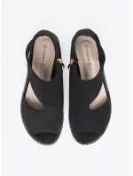 Trendy dámské  sandály černé na plochém podpatku