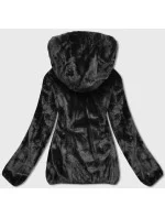 Černá oboustranná dámská bunda - kožíšek (b8051-1)