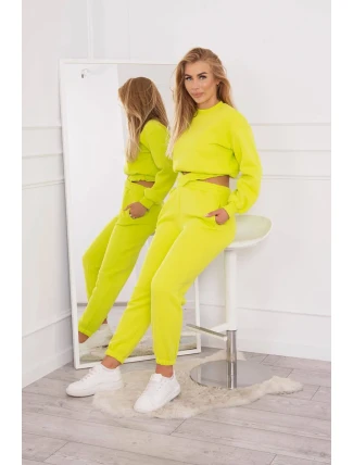 Zateplená souprava s krátkou mikinou pistácie