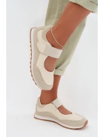 Sportovní dámské polobotky na suchý zip Béžové Aveliette