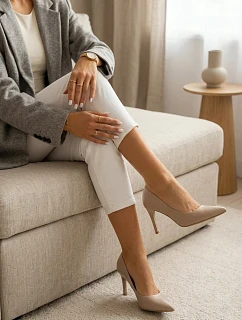 Eko Kožené Podpatky Sergio Leone 1339 Béžové