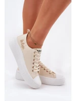 Dámské trampky na platformě Lee Cooper – béžové