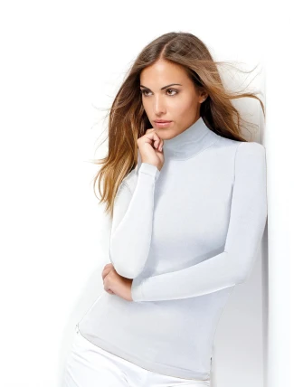 Dámské triko se stojáčkem Maglia Lupetto 212057 Bílá - Intimidea Dámské triko se stojáčkem Maglia Lupetto 212057 Bílá - Intimidea