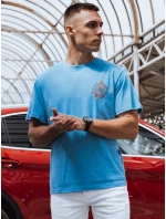 Pánské světle modré tričko s potiskem FashionStreet RX5492