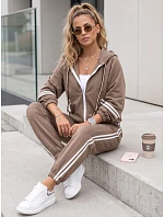 Dámská tepláková souprava s kapucí a pruhy Fango FashionStreet AY1217 Dámská tepláková souprava s kapucí a pruhy Fango FashionStreet AY1217