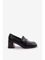 Elegantní Dámské Kožené Polobotky Na Podpatku Černé Vinceza 91116 Elegantní Dámské Kožené Polobotky Na Podpatku Černé Vinceza 91116