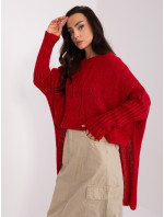 Tmavě červený oversize pletený svetr OCH BELLA