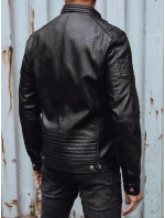 Pánská přechodná kožená bunda černá FashionStreet TX4731 Pánská přechodná kožená bunda černá FashionStreet TX4731