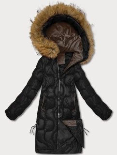 Černá dámská bunda s ozdobným prošíváním J Style (5M3351-392)