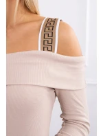 Šaty se širokými ramínky béžové Šaty se širokými ramínky béžové