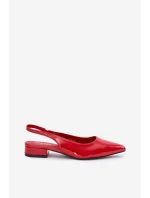 Lakované Baletky Na Nízkém Podpatku Červené Testori