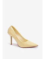 Klasické lakované lodičky z umělé kůže Žluté Odira