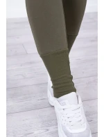 Komplet z szerokimi ściągaczami khaki