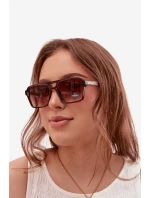 Dámské sluneční brýle se zlatým detailem hnědé