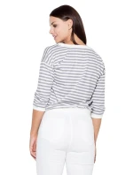 Dámská halenka K204 šedo/bílá - Katrus Dámská halenka K204 šedo/bílá - Katrus