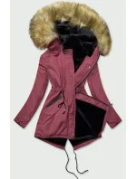 Růžová dámská zimní bunda typu parka (b2628) Růžová dámská zimní bunda typu parka (b2628)