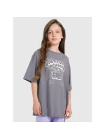 Dívčí tričko oversize s potiskem 4F 4FJRAW25TTSHF3197-22S