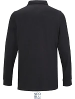 NEOBLU Owen LSL Men Pánské těžké piqué polo s dlouhým rukávem 24.4396 deep black