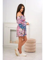 Španělské květinové fialové šaty