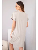 Dámské viskózové šaty s krátkým rukávem a ozdobným potiskem fango