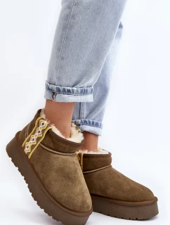 Kožené Semišové Sněhule Dámské Zelené Vebissat