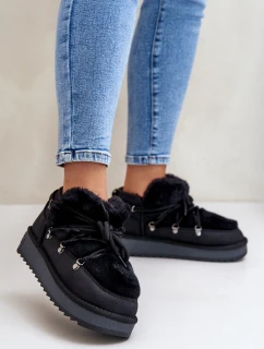 Nízké Sněhové Boty Na Platformě S Kožíškem D.Franklin Černé DFSH370011