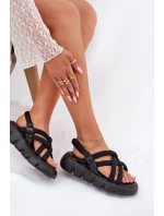 Dámské sandály na platformě se pásky černé Filamira Dámské sandály na platformě se pásky černé Filamira