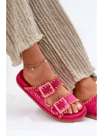 Dámské Pantofle S Přezkami A Dekorativním Obšitím Fuchsie Visley Dámské Pantofle S Přezkami A Dekorativním Obšitím Fuchsie Visley