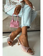 Dámské nazouváky na tenkém podpatku Růžové Revina