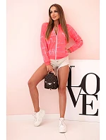 Dámská bavlněná mikina 68684 neonově růžová - Kesi