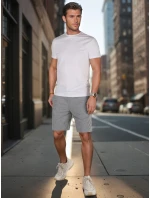 FashionStreet šedé pánské teplákové kraťasy SX2485 FashionStreet šedé pánské teplákové kraťasy SX2485