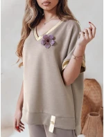 Dámská oversize halenka SHINE LOVE mocha FashionStreet RY2911