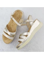 Dámské zlaté sandály na podpatku Vinceza 15358 Dámské zlaté sandály na podpatku Vinceza 15358